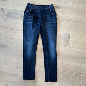 R13 Black crossover jeans